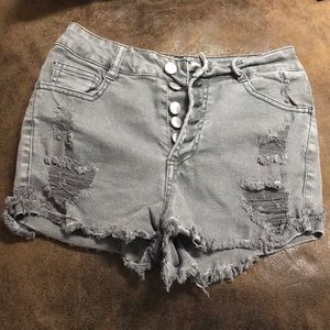 Light grey jean shorts